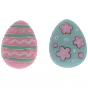Pink & Teal Easter Egg Shank Buttons