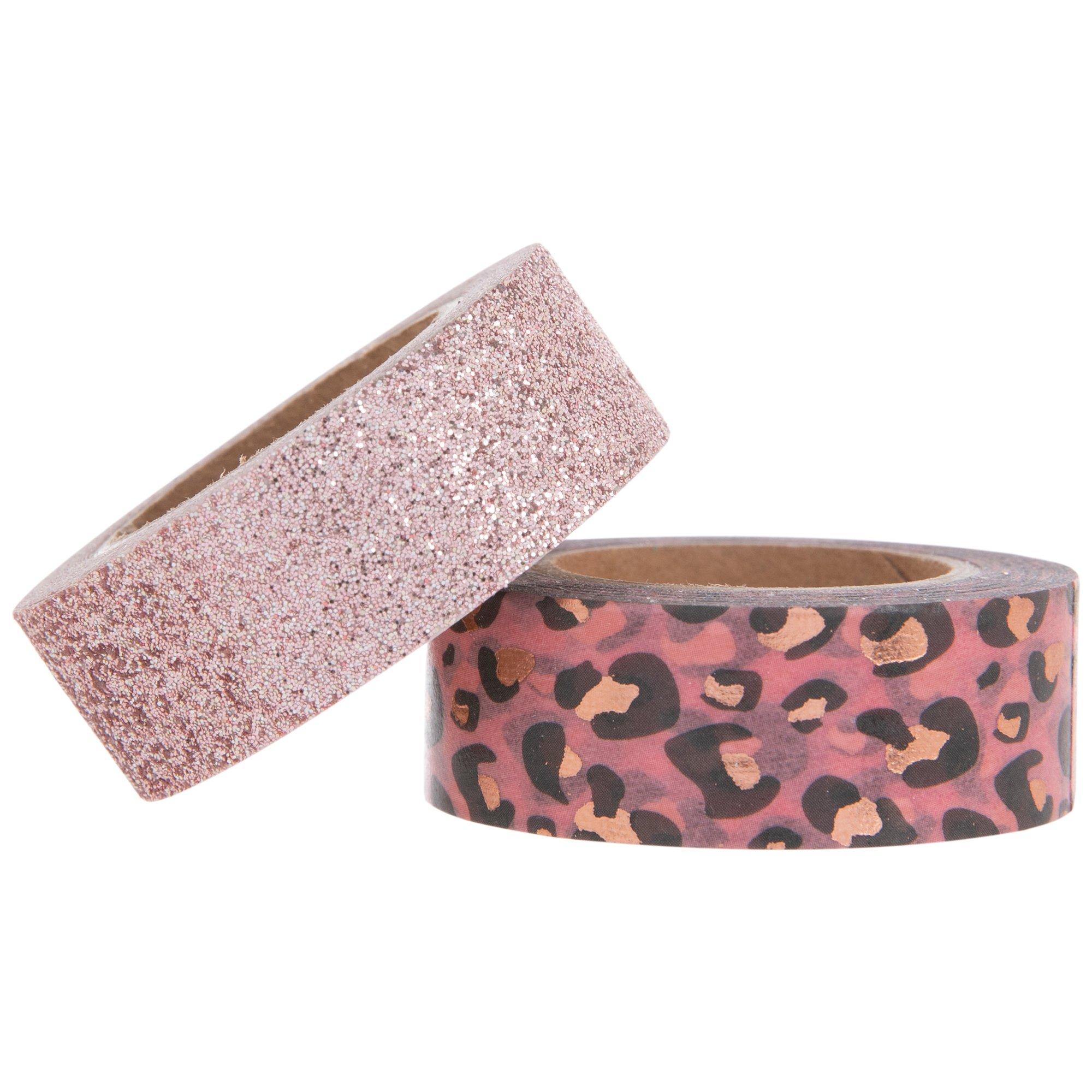 Hot Pink Tiger Print Glitter Tape - Pink and Silver 15mm x 5m - Craft  Supply Planners Decoration Card Making Gift Wrap