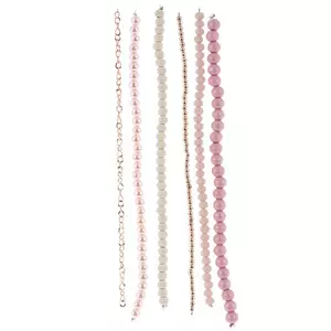 Pink & Cream Acrylic Bead Strands
