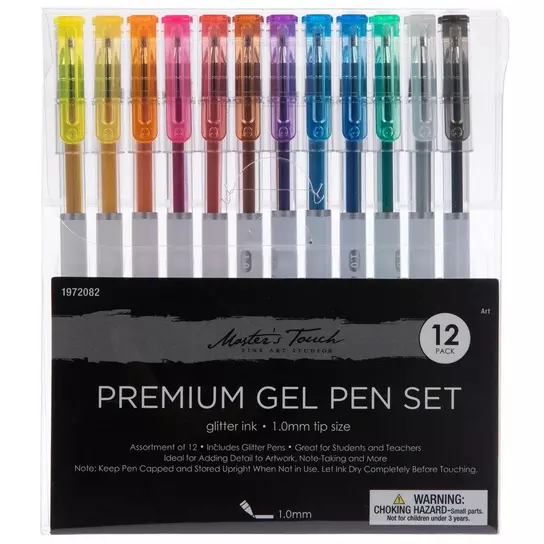 Glitter Gel Ink Pens - 12 Piece Set, Hobby Lobby