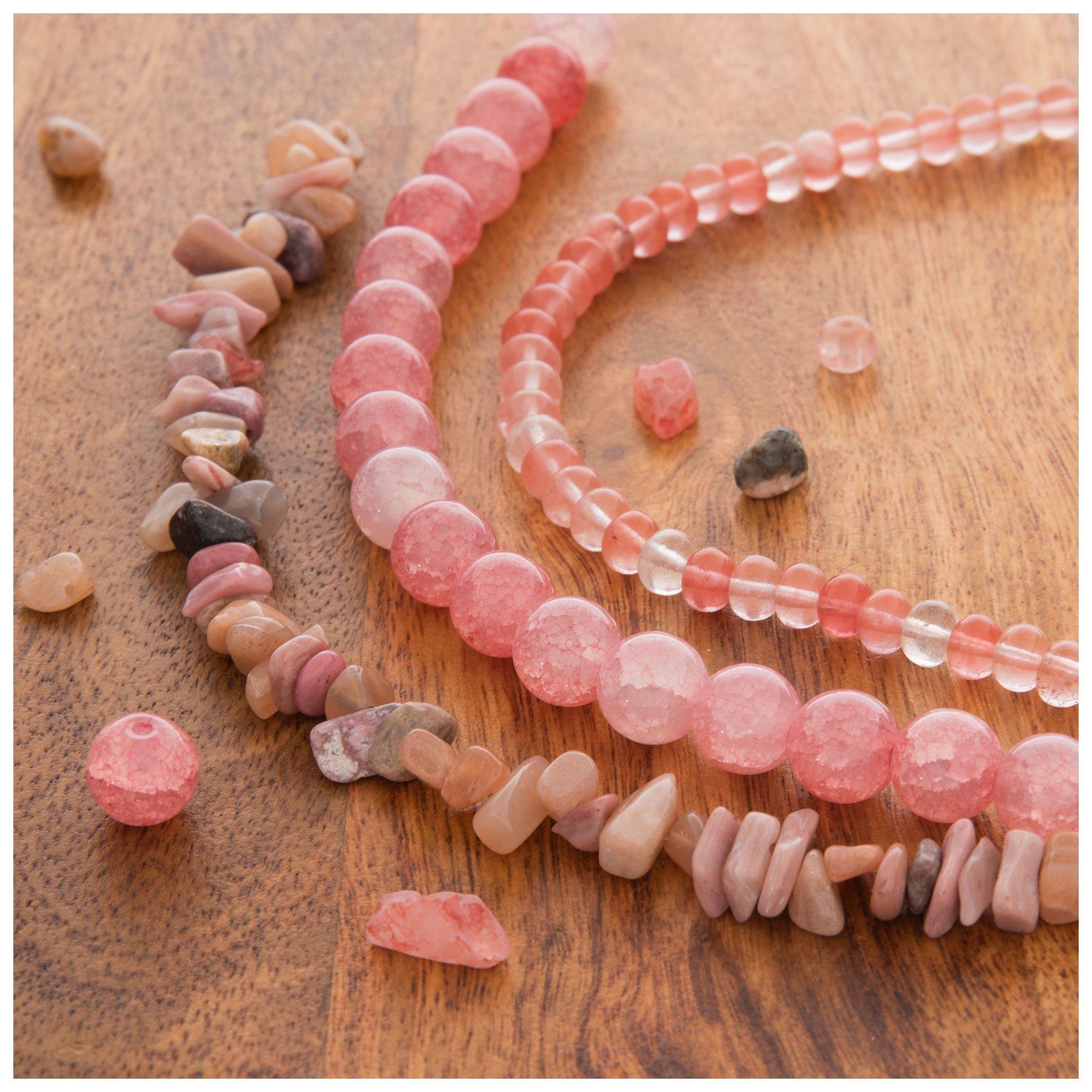 Set of 4 Pink String Beads