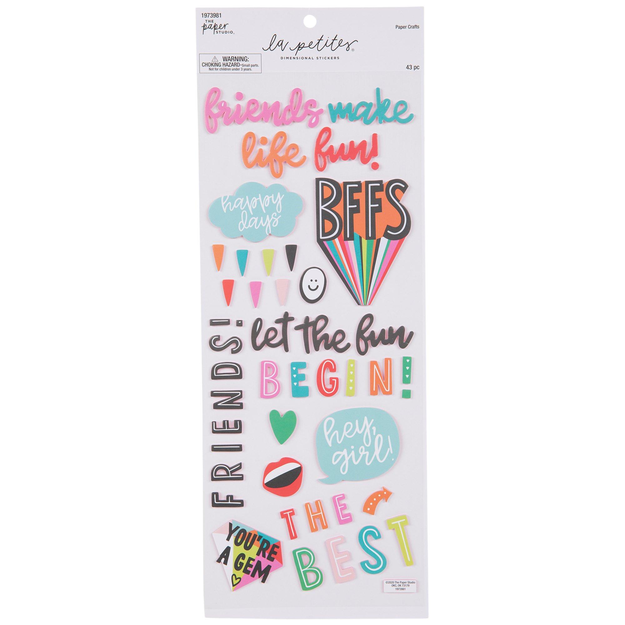 The Paper Studio, Friendship Phrases Stickers, Pack of 16, Mardel