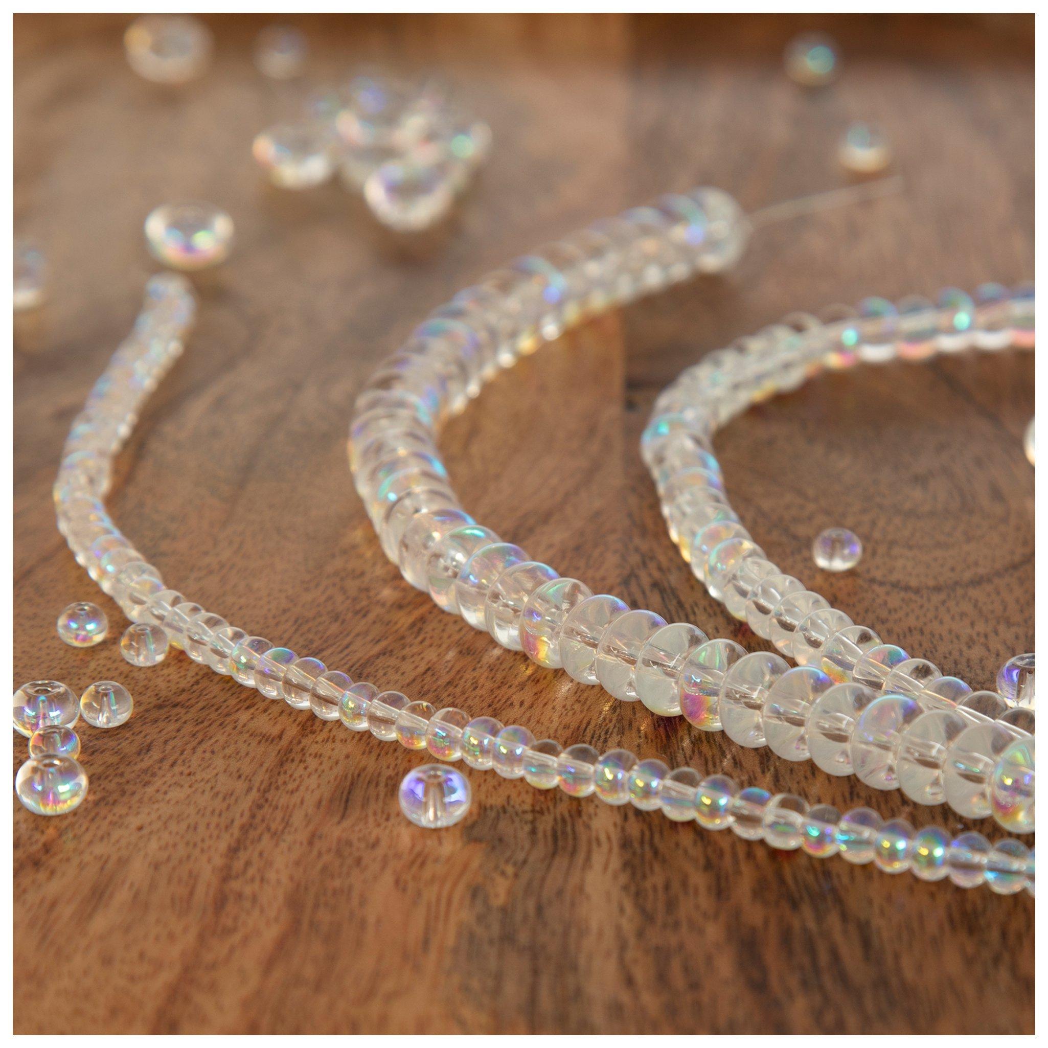 Clear AB Rondelle Glass Bead Strands