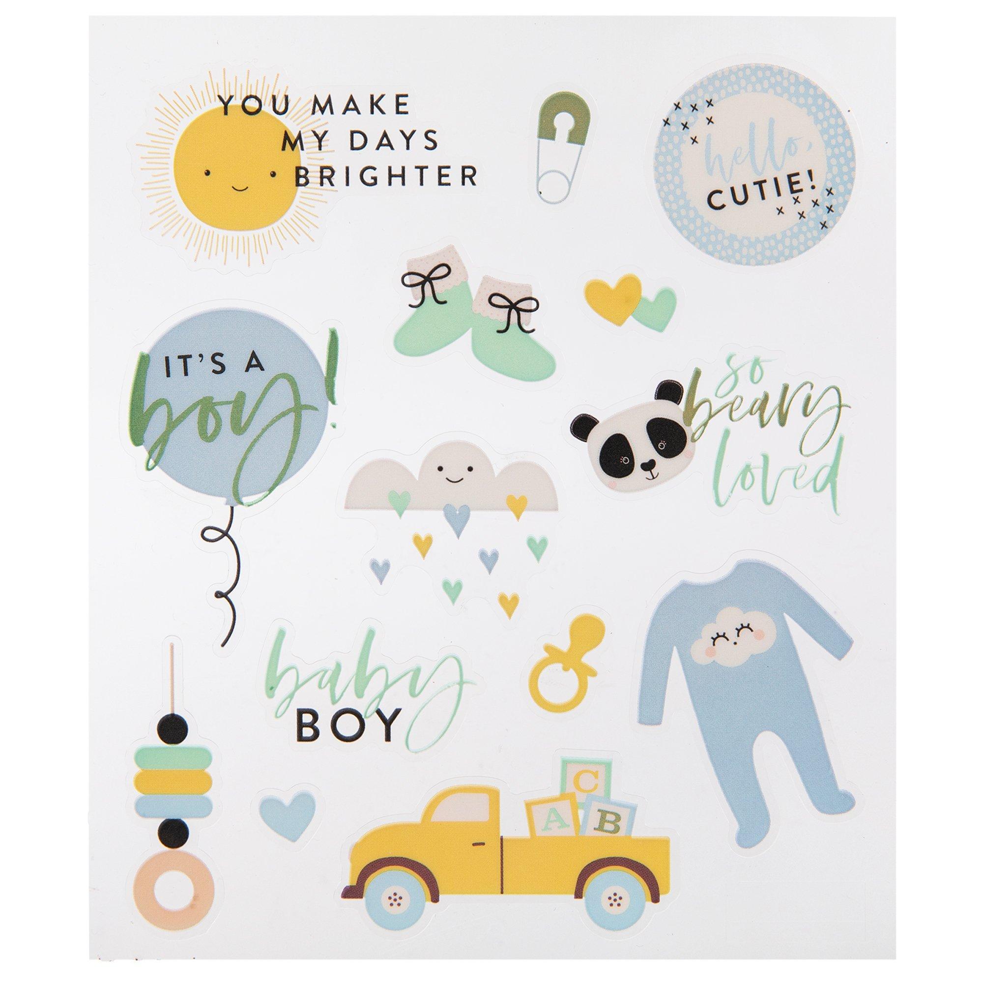 Welcome Home Baby Boy, 3D Scrapbook stickers, 16/pk (Little Birdie)