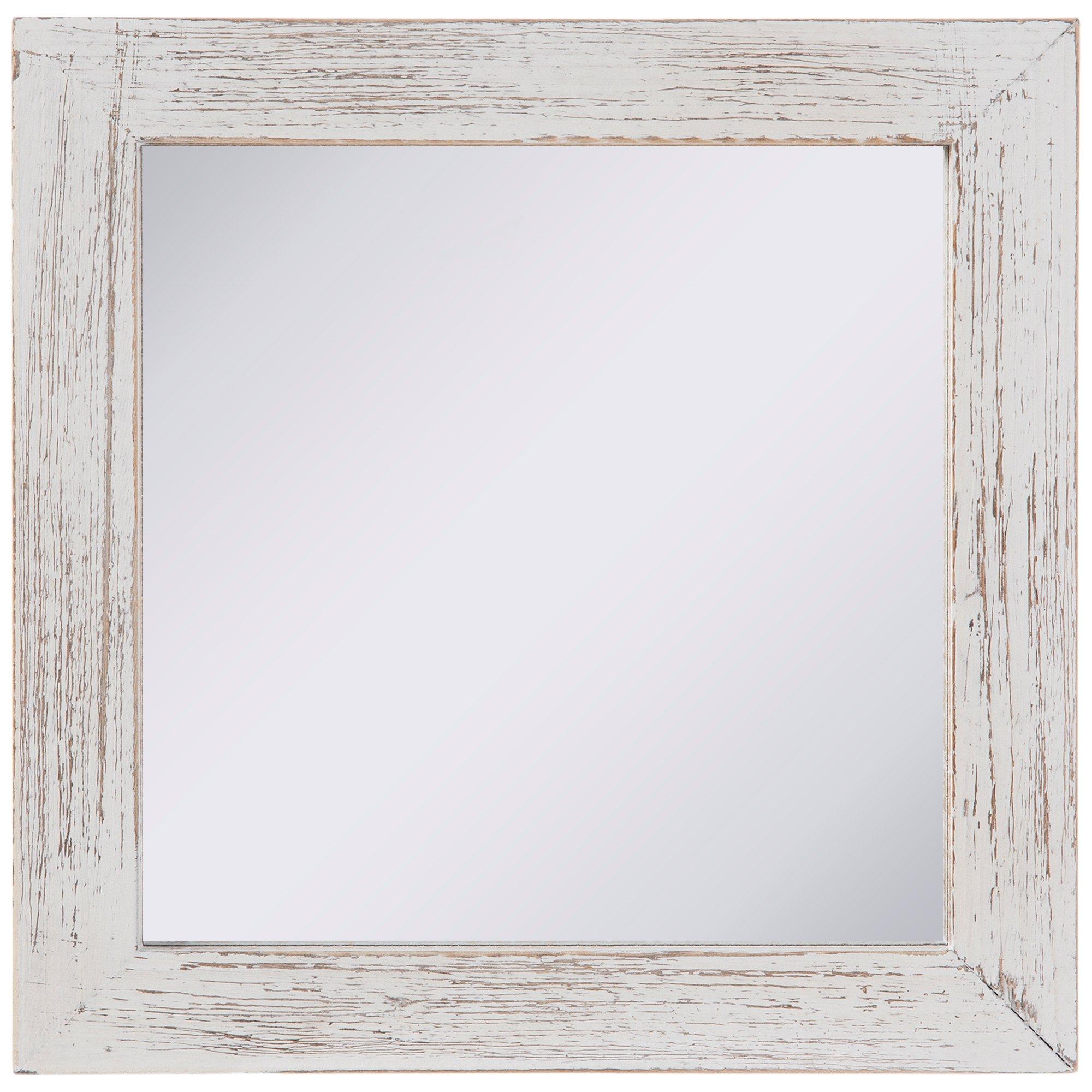 White Distressed Round Wood Wall Mirror, Hobby Lobby