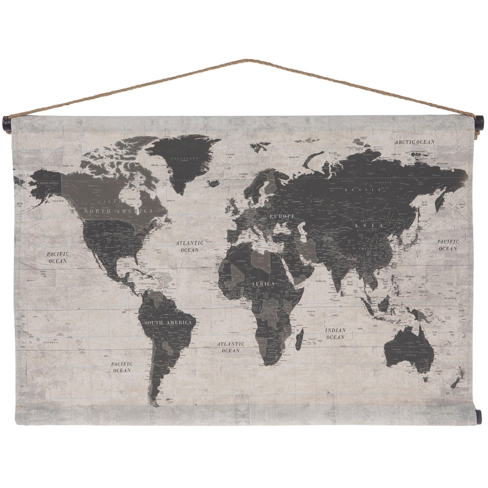 World Map Tapestry Canvas Wall Decor Hobby Lobby 1976554