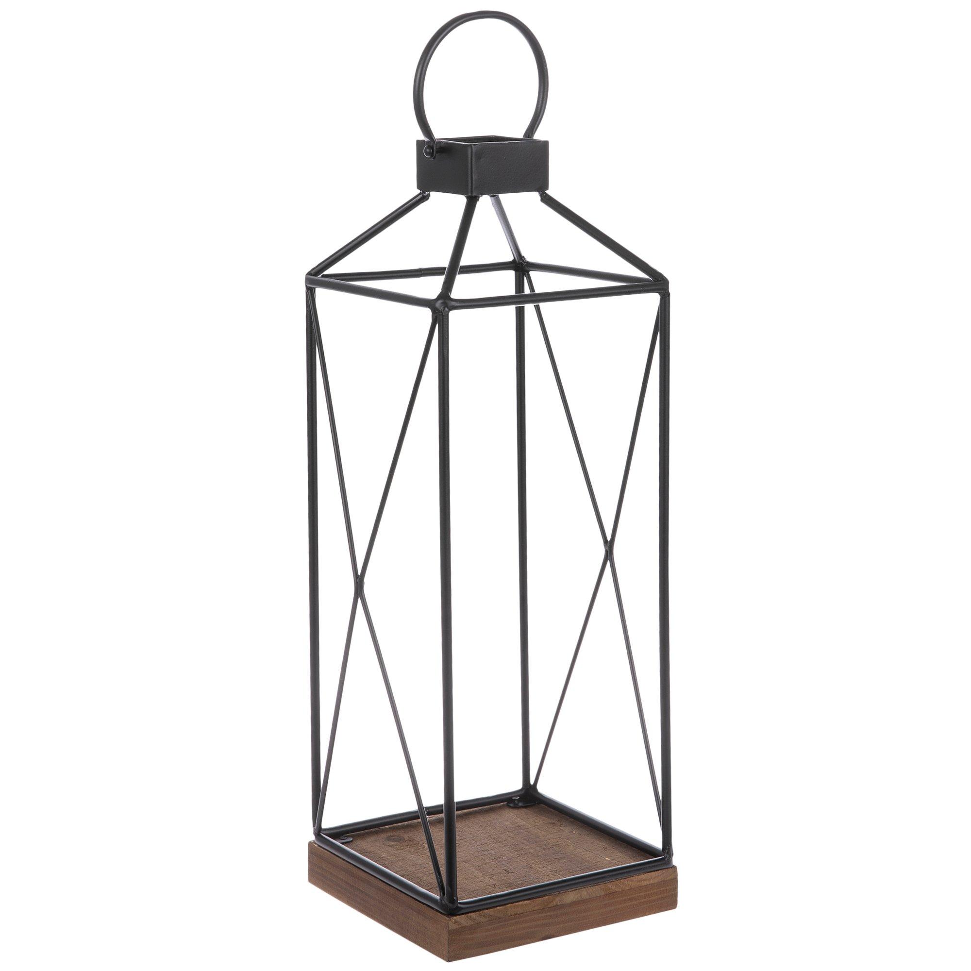 Found & Fable Oversized Black Metal Floor Lantern, 35