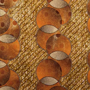 Orange & Gold Metallic Ank Cotton Fabric