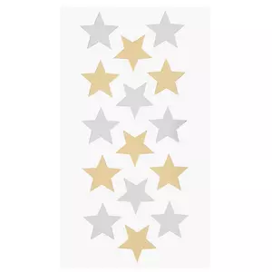 Gold Silver Blue Star Sticker Strips, Star Stickers