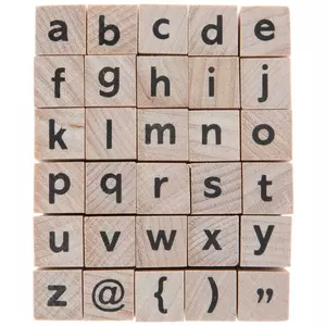  Brevero 75pcs Letter Stamps, Alphabet Stamps Vintage Wooden  Includes 5 Emojis Rubber Stamps for Crafts ABCs, Letter Number Stamping Set