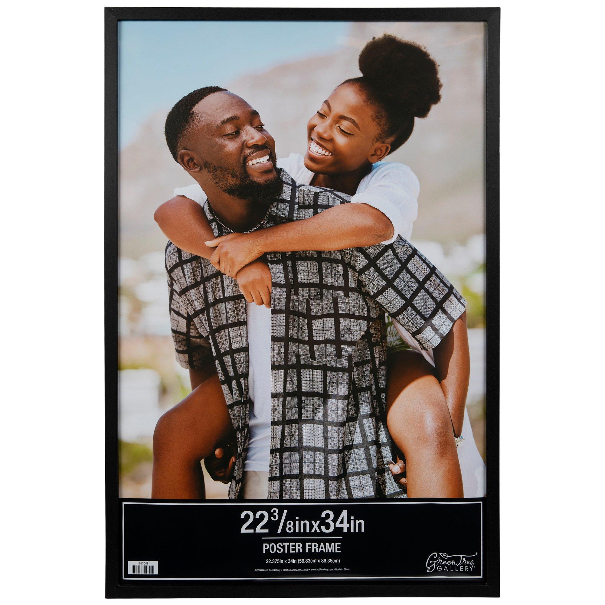 Black Wood Wall Frame 22 3/8" x 34" dimensions view 1