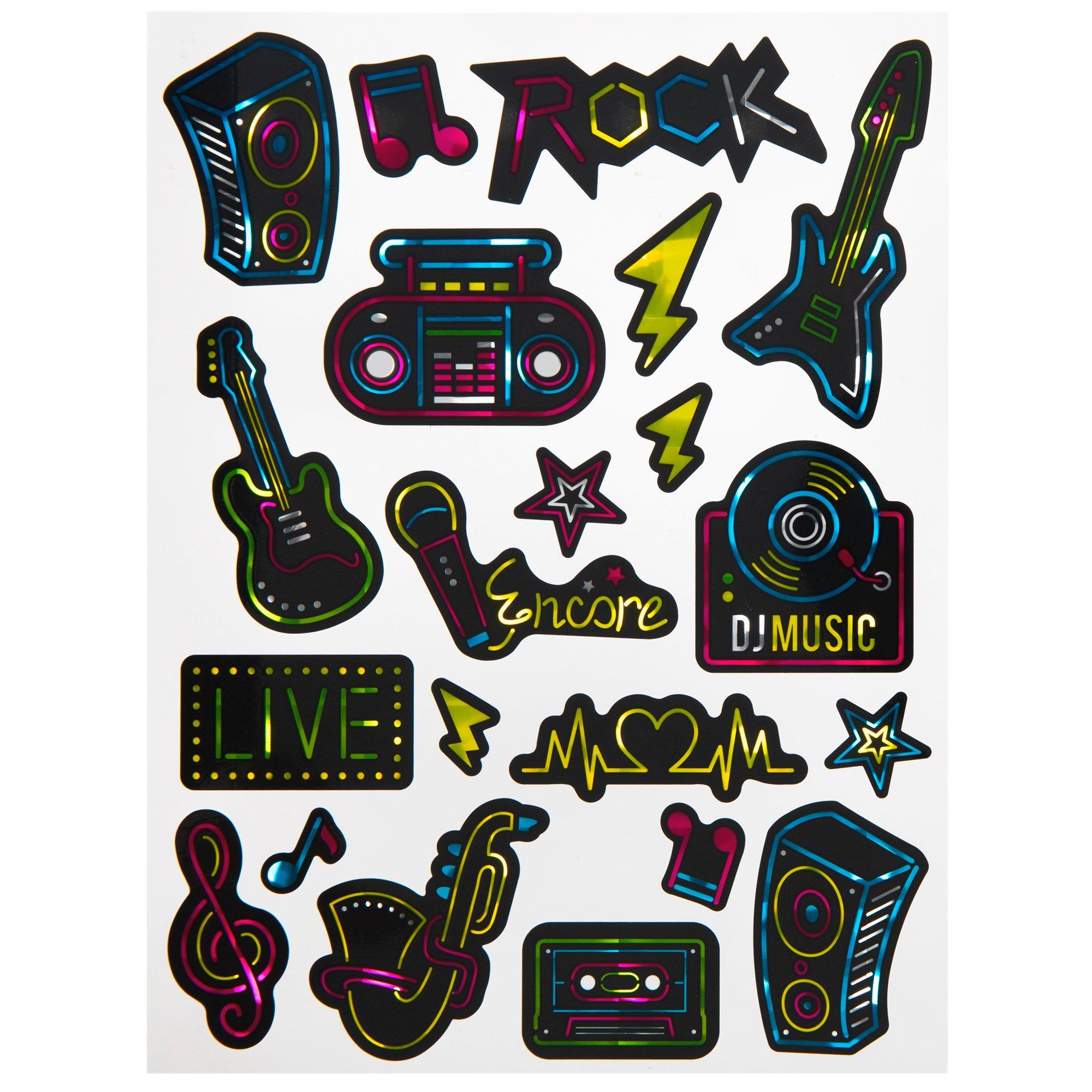Neon Music Foil Stickers Hobby Lobby 1983394