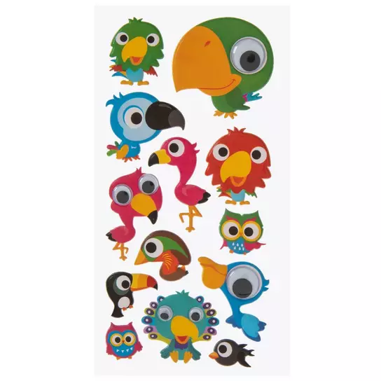 Set Of 2 Valentine's Day Fun Puffy & Googly Eye Stickers Planner Supply  Crafts