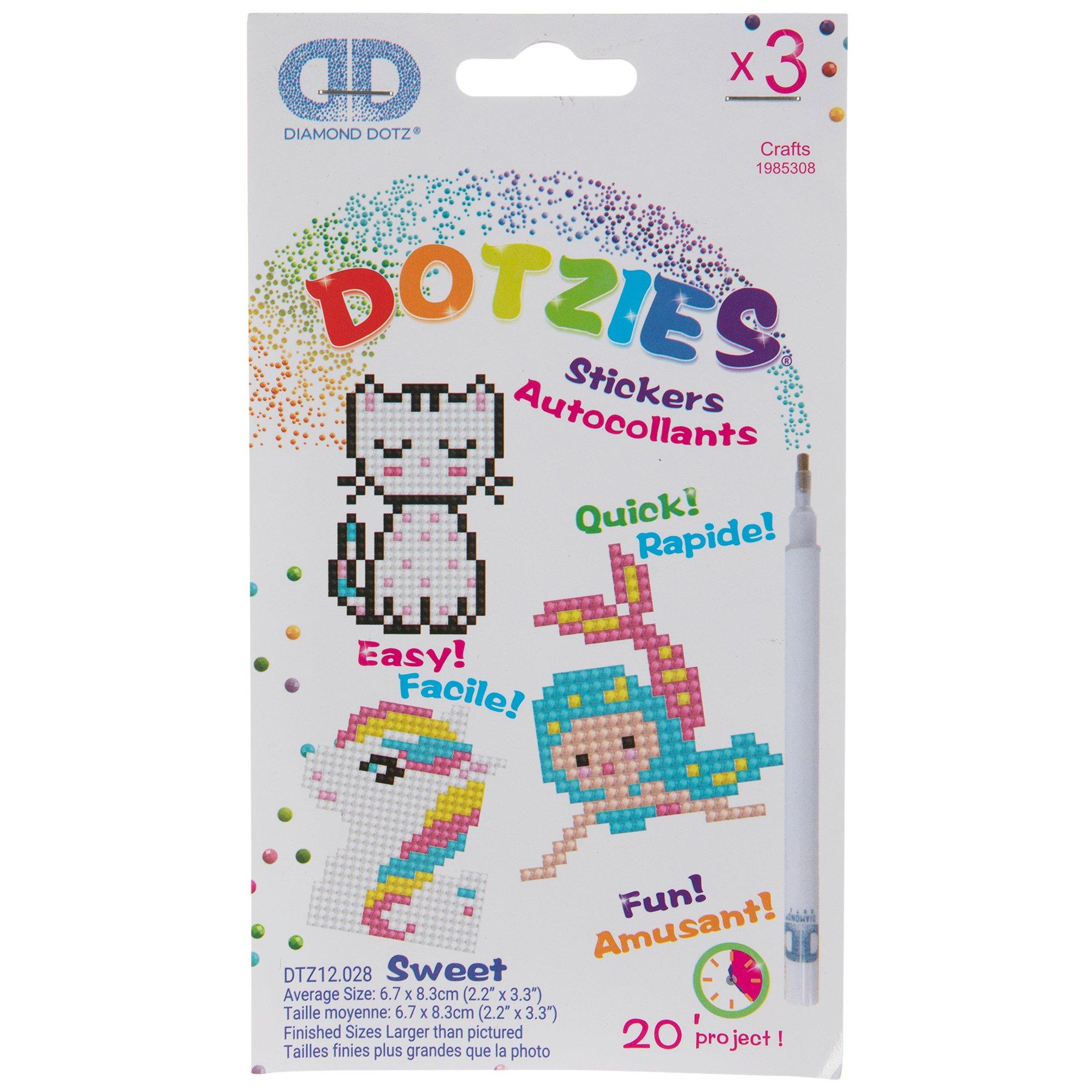 Diamond Dot Kitz Dotzies Sticker Cool Girl 3pc