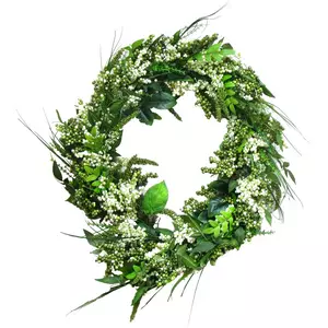 Green & White Berries & Leaves Wreath