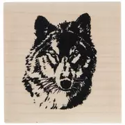 Wolf's Face Rubber Stamp