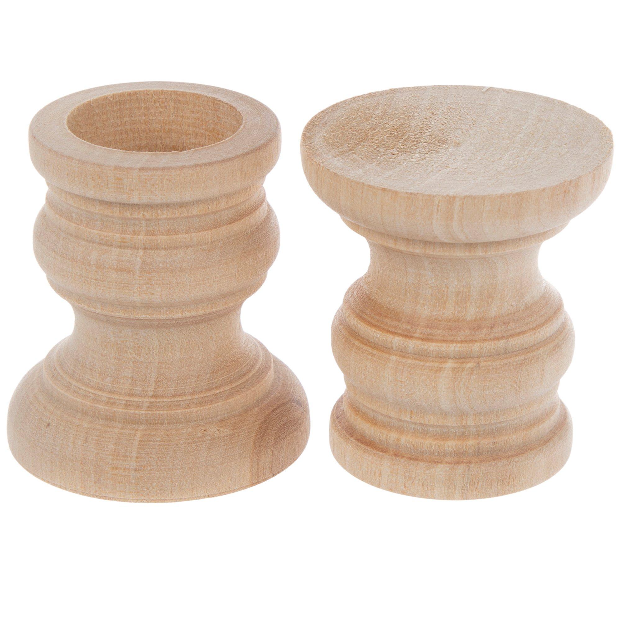 Unfinished wood candle best sale pedestal