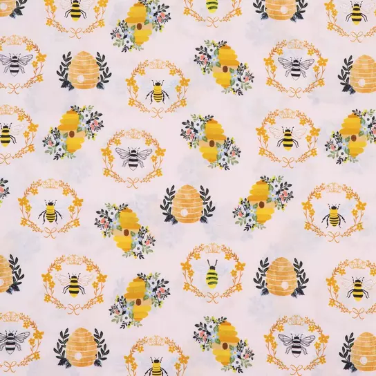 Bee Hive Floral Apparel Fabric, Hobby Lobby