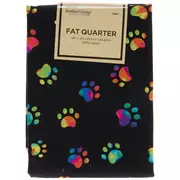 Multi-Color Paw Prints Fat Quarter