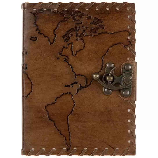 Brown Global Map Leather Sketchbook, Hobby Lobby