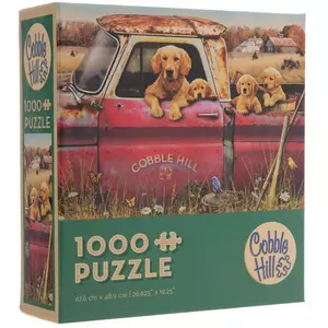 Golden Retrievers In Red Truck Puzzle