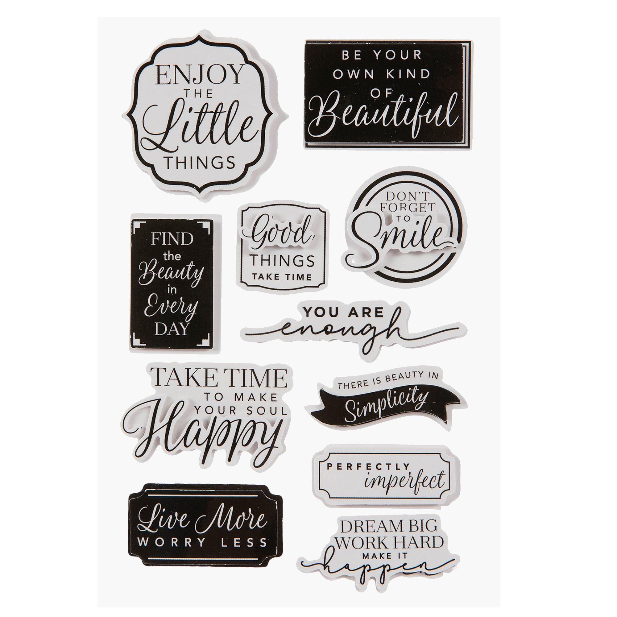 Black & White Inspirational 3D Stickers Hobby Lobby 1995612