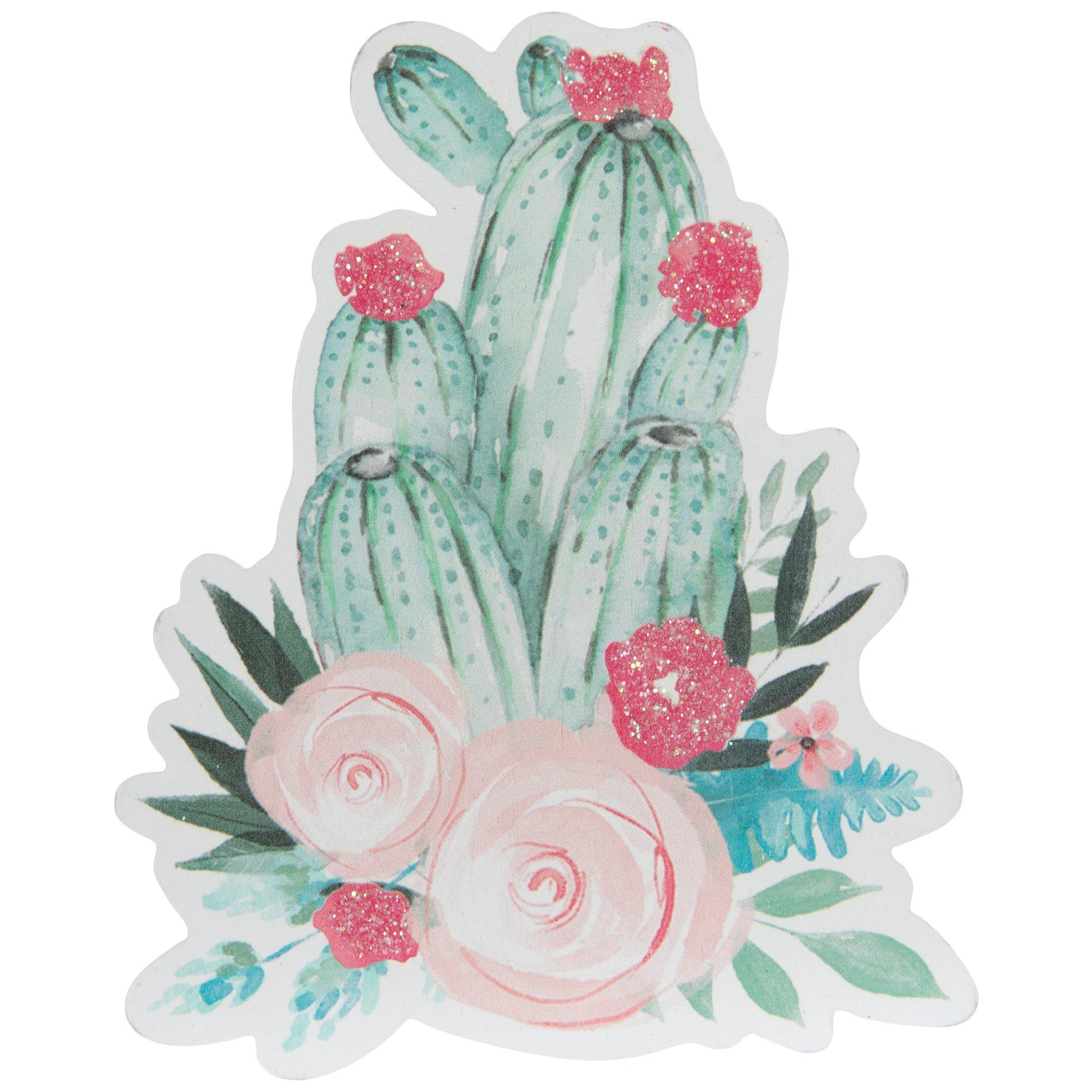 Floral Cactus Painted Wood Shape Hobby Lobby 1996495