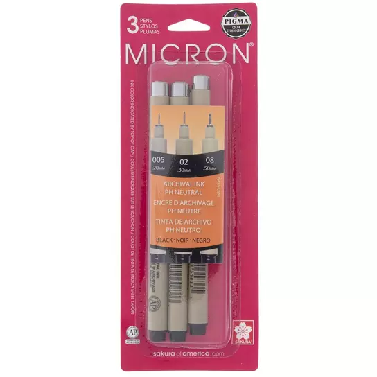 Sakura 6-piece Pigma Micron 01 Clam Assorted Colors Ink Pen Set
