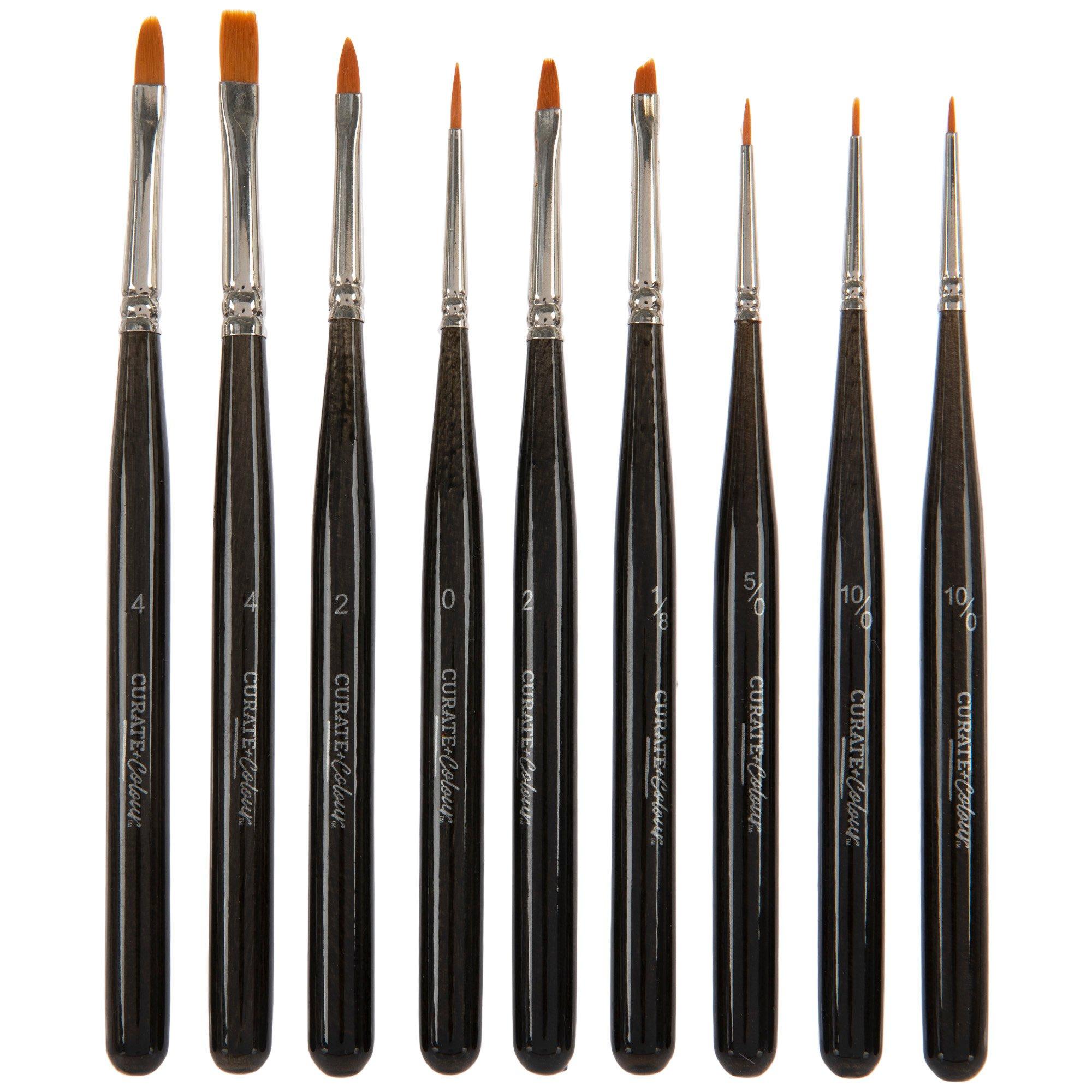 Curate + Colour Mini Paint Brushes - 9 Piece Set 