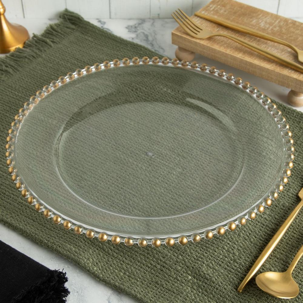 Vintage Beaded Charger Plate