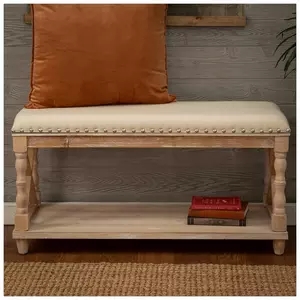 Parsons Crossbuck Padded Wood Bench