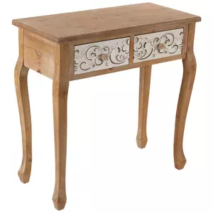 Whitewash Ornate Accent Table