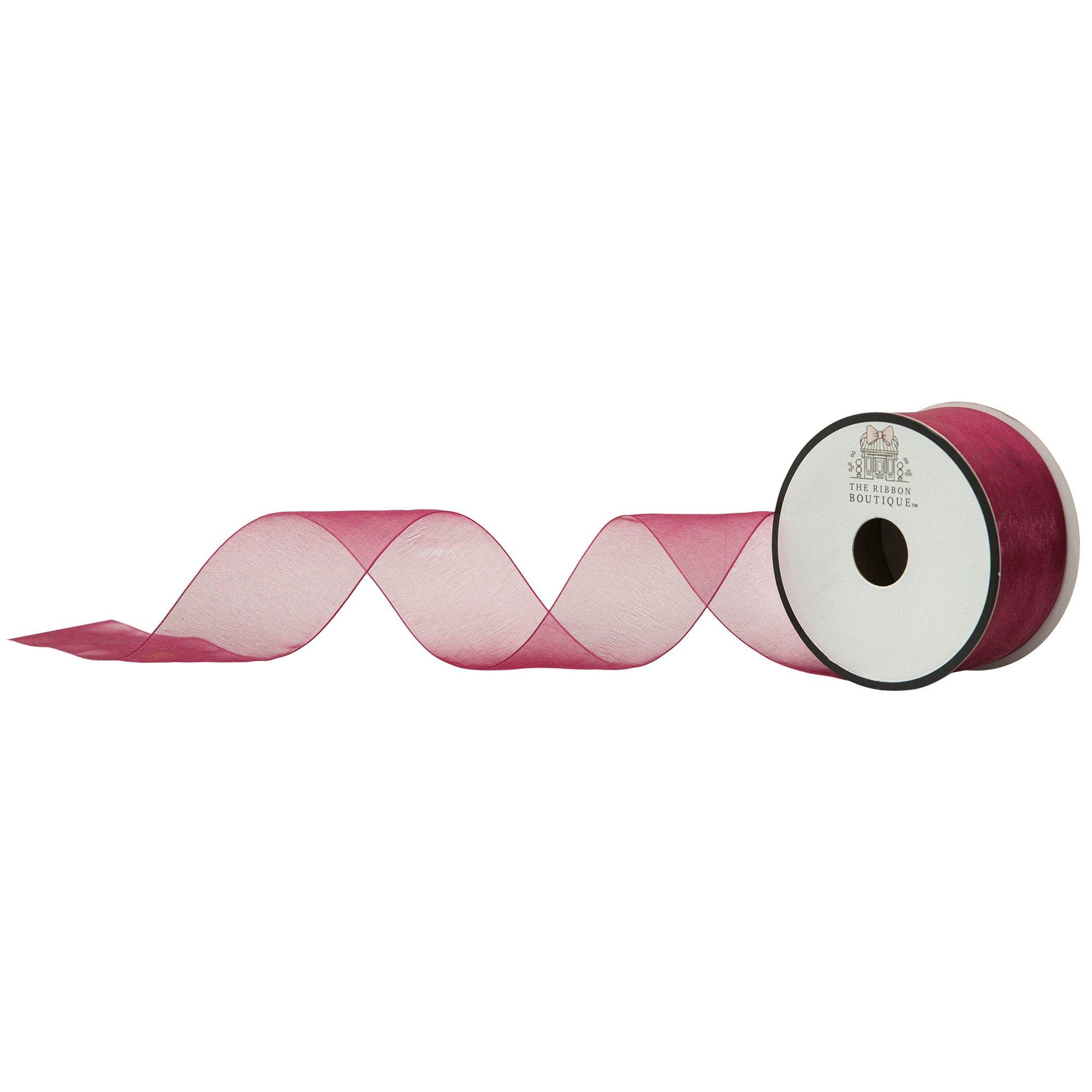 1 1/2 Burgundy Ribbon, 1.5 Inch Ribbon, Dark Red Sheer Organza