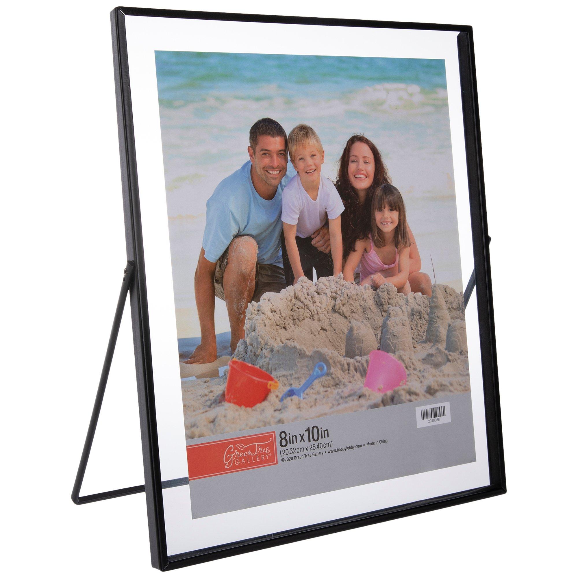 5 in. x 7 in. Gold Modern Metal Floating Tabletop Photo Picture Frame with  Glass Cover and Easel Stand