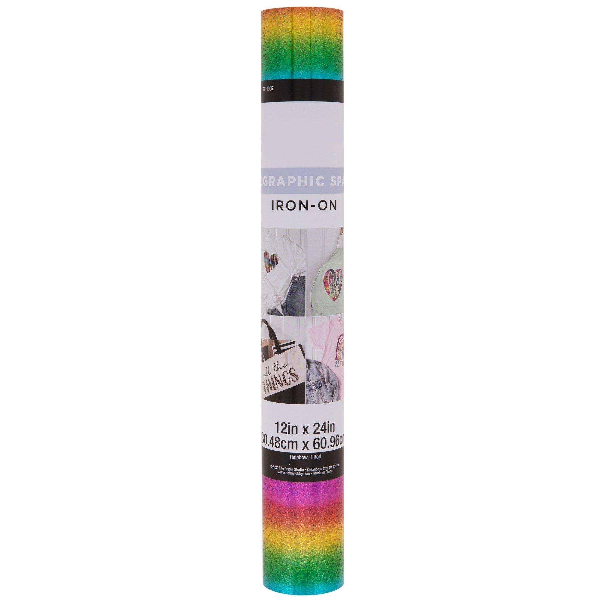 Reflective Heat Transfer Vinyl Rainbow Holographic Iron On HTV PU Roll for  DIY Clothes (12 inch x 5 feet)