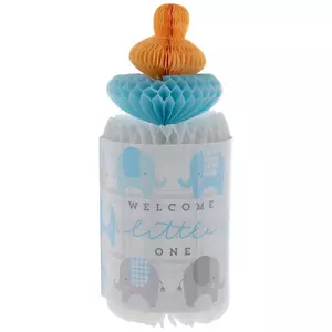 Welcome Little One Honeycomb Bottle Centerpiece