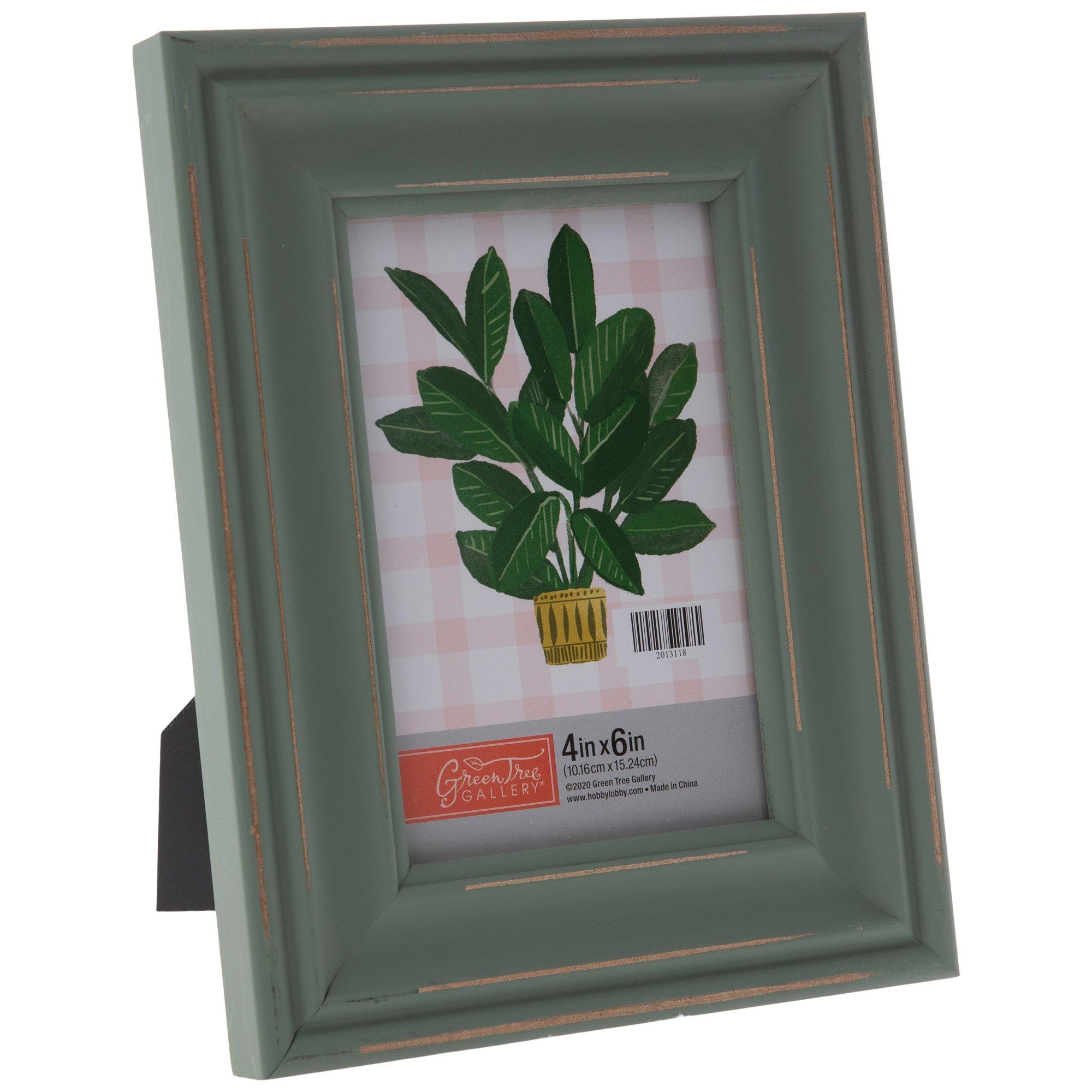 Green Tree Gallery Double Picture Frame White Enamel W Gold Trim