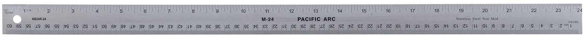 Pacific Arc Steel Cork Back Ruler, 24L x 1-1/8W - Paxton/Patterson
