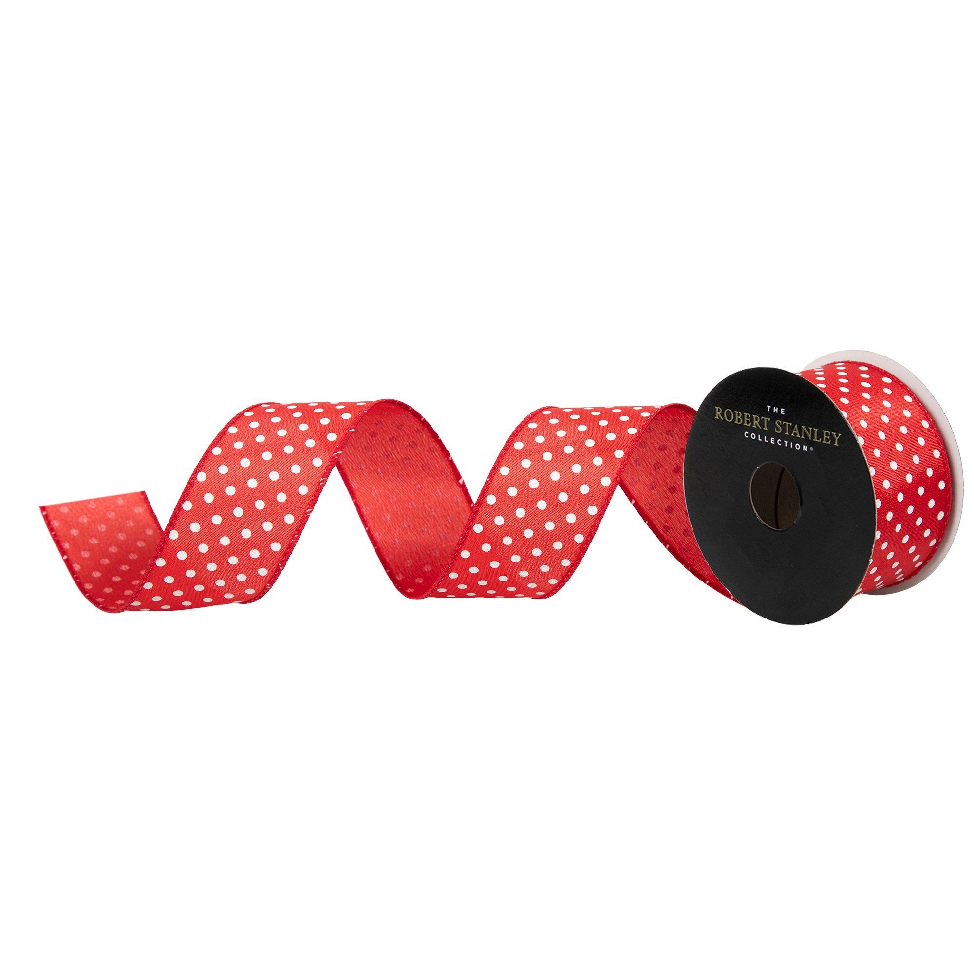 Swiss Dot Wired Edge Ribbon - 1 1/2