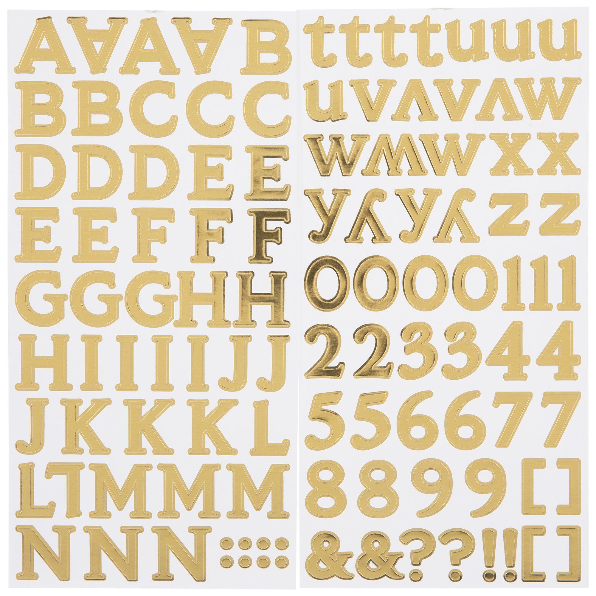 Gold Foil Monster Letter & Number Stickers, Hobby Lobby