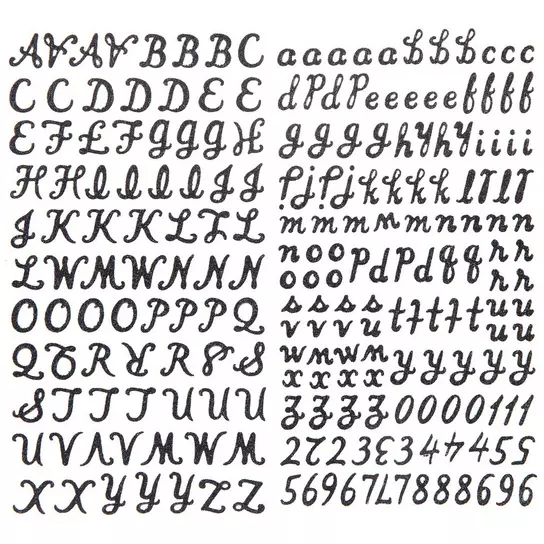 Glitter Cursive Alphabet Letter Stickers, 1-Inch, 50-Count – Party Spin