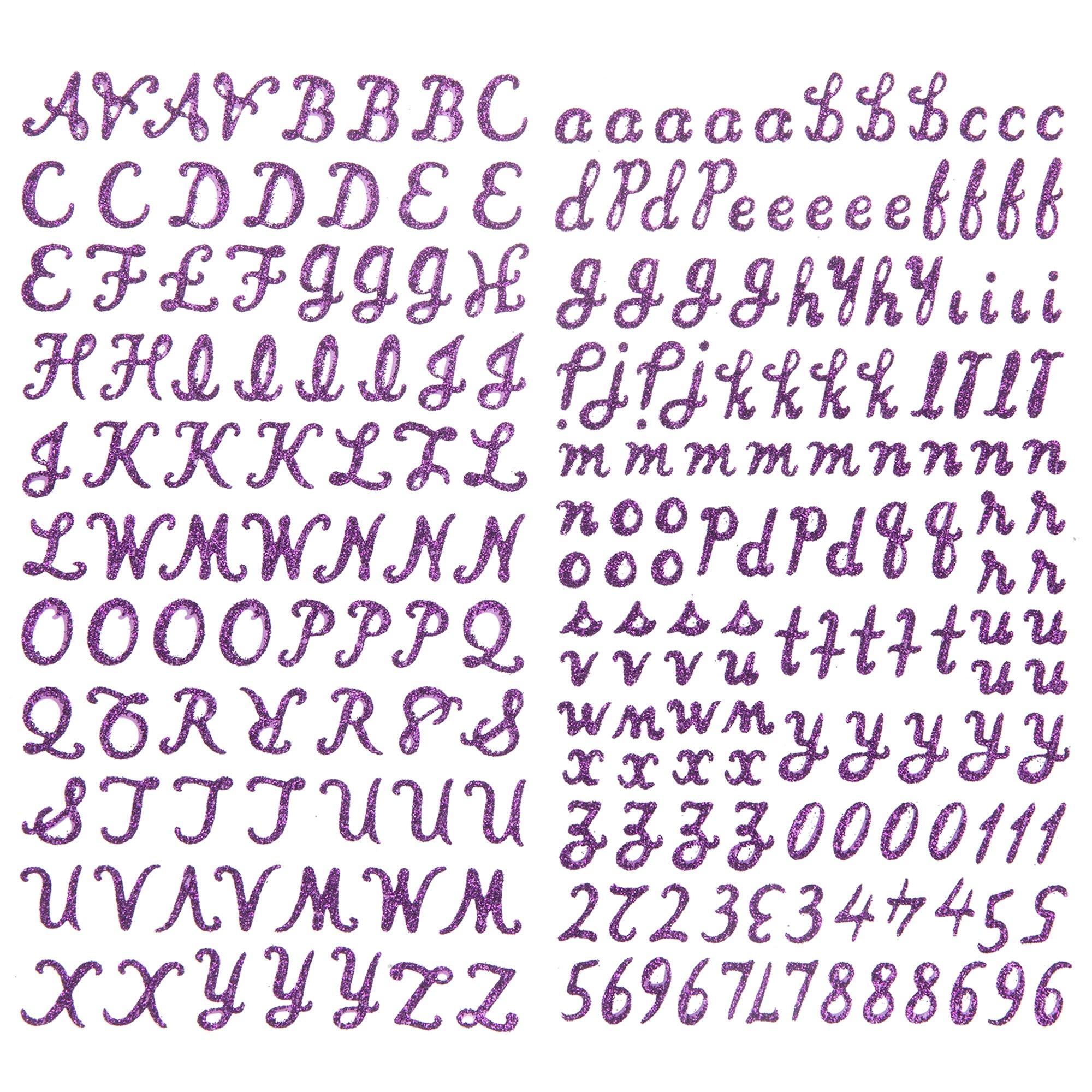 Glitter Script Alphabet Stickers