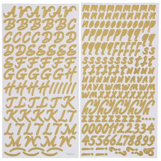 Gold Letter & Number Stickers, Hobby Lobby