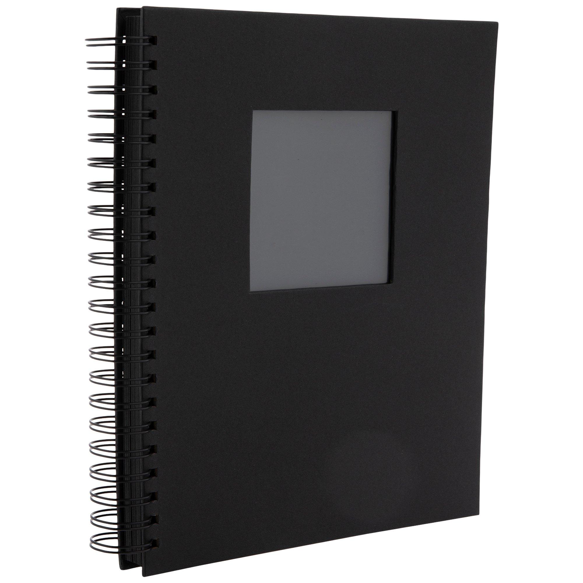 Spiral-Bound Scrapbook, 8.5 x 11, 40 Black Sheets by Arteza