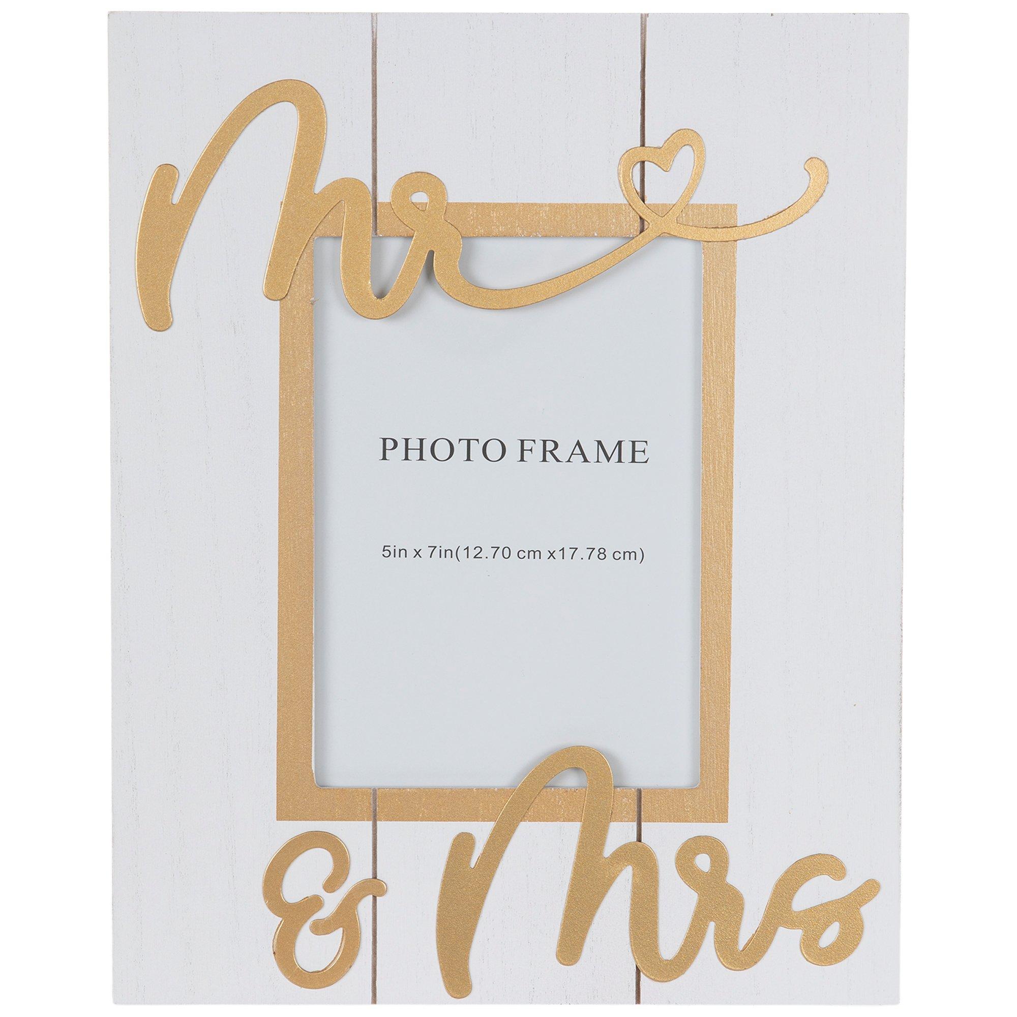 Gold Mr & Mrs Wood Frame 5" x 7" Hobby Lobby 2023034