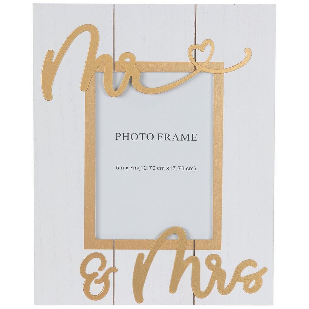 Gold Mr Mrs Wood Frame - 5 x 7