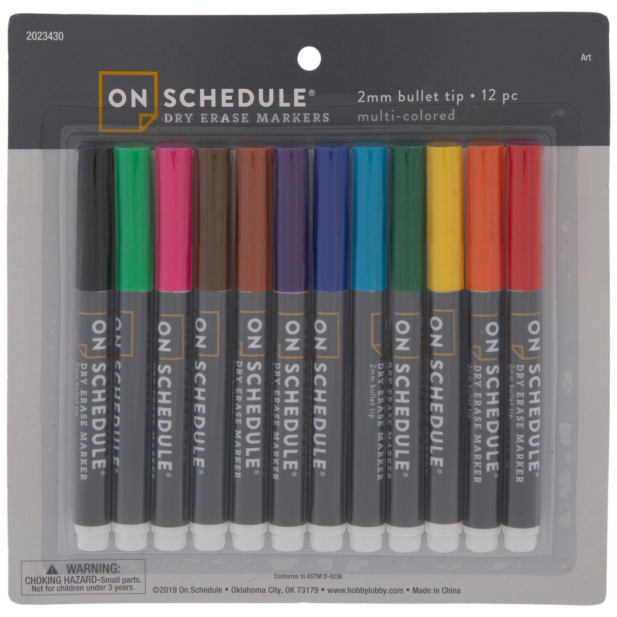 Dry Erase Markers for Fine Tip Board Pastel Colors Erasable Markers 12 Set