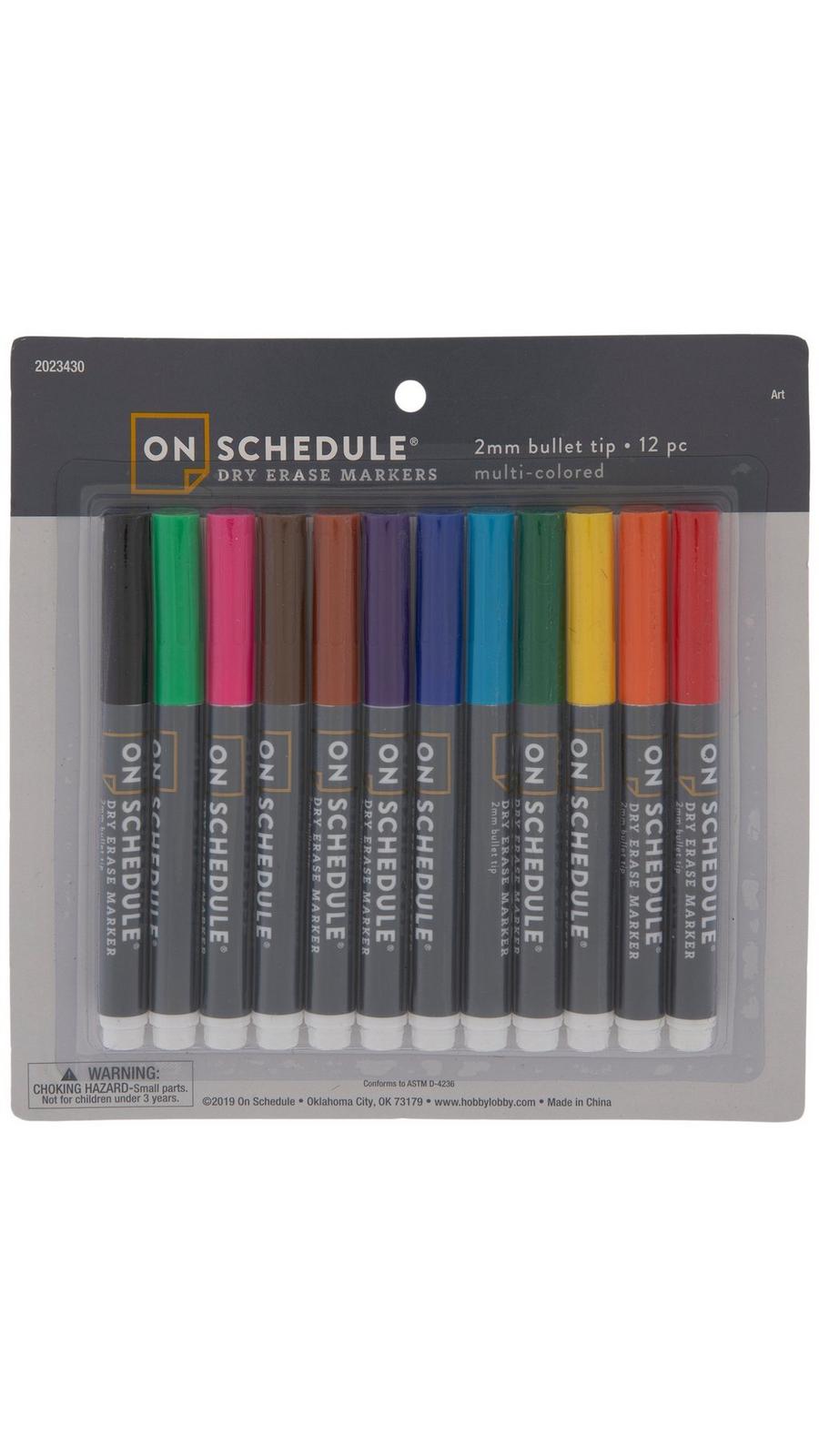 CROWN WB505 Drywipe Pens Bullet Tip - Pen Style Arkers - Pack Of 12