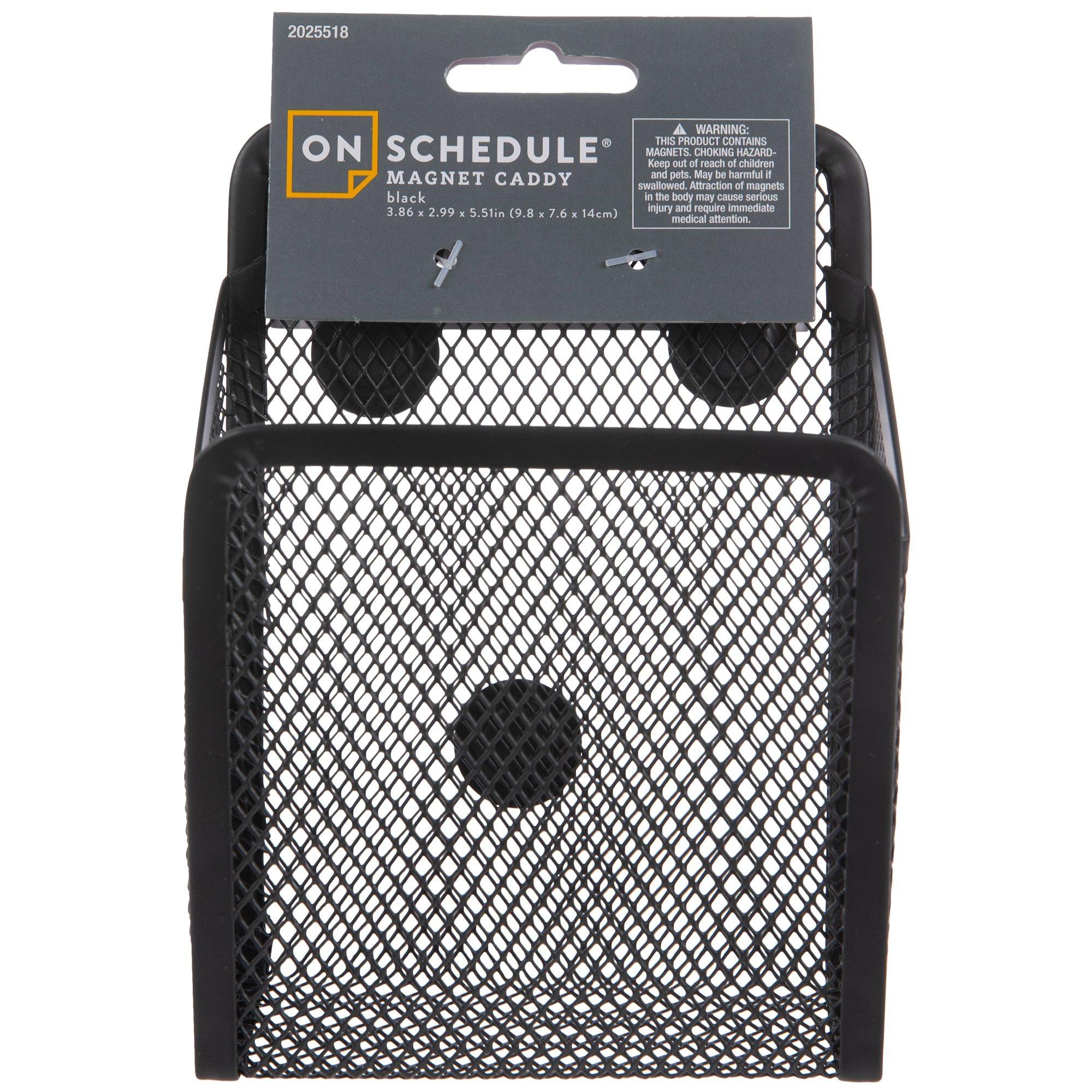 Black Wire Mesh Magnetic Storage Baskets and Office Supply