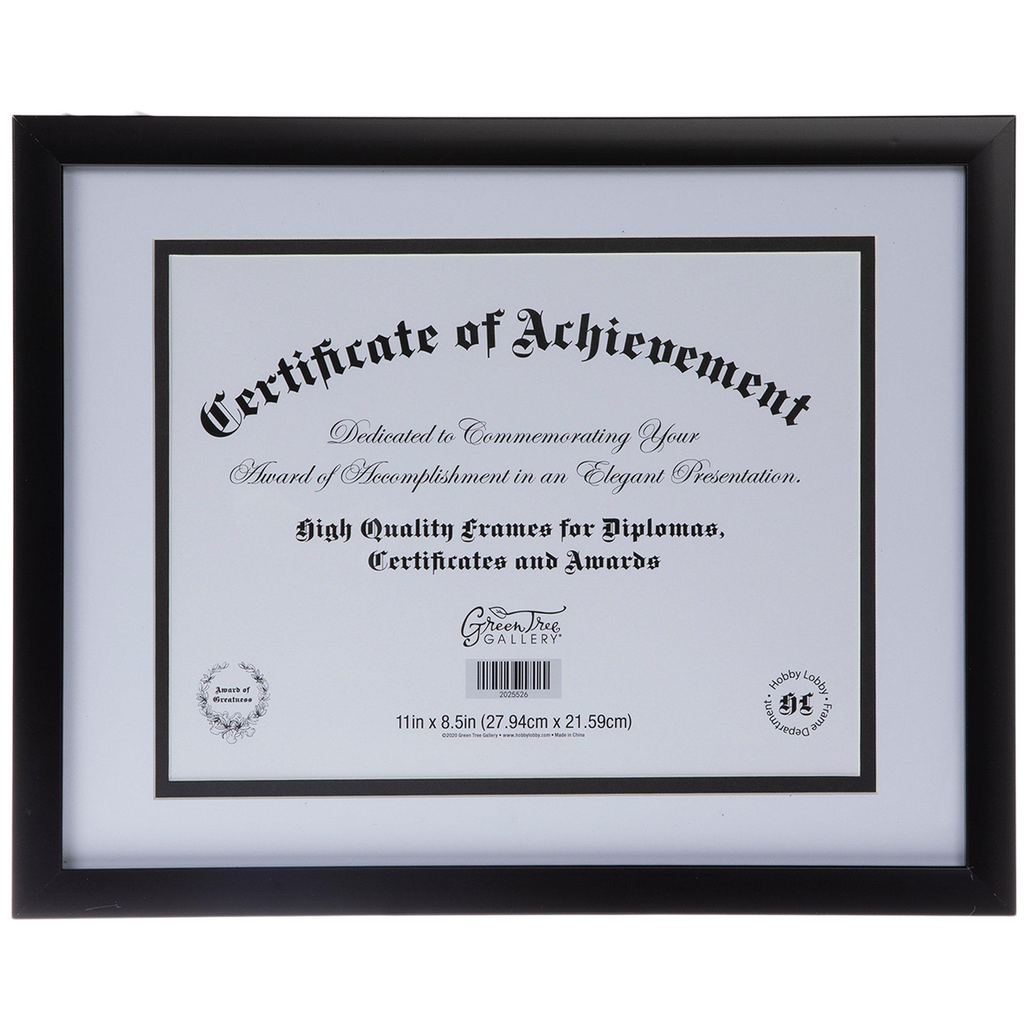 Black Flat Document Frame 11" x 8 1/2" Hobby Lobby 2025526